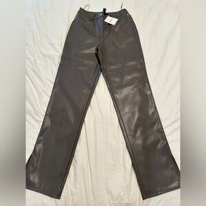 Forever 21 Men's Dark Gray Leather Pants